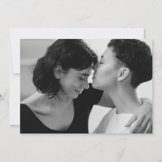Save The Date LGBTQ Rose Gold Modern Mariage Photo Enregistrer L (Dos)