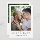 Save The Date LGBTQ Simple Élégante Photo Moderne (Devant / Derrière)