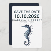Save The Date L'hippocampe bleu | Mariage Enregistrer la date (Devant / Derrière)