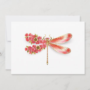Save The Date libellule de fleurs avec sakura de bijoux