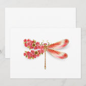 Save The Date libellule de fleurs avec sakura de bijoux (Devant / Derrière)