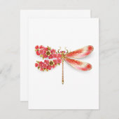 Save The Date libellule de fleurs avec sakura de bijoux (Devant / Derrière)