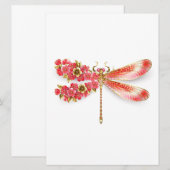 Save The Date libellule de fleurs avec sakura de bijoux (Devant / Derrière)