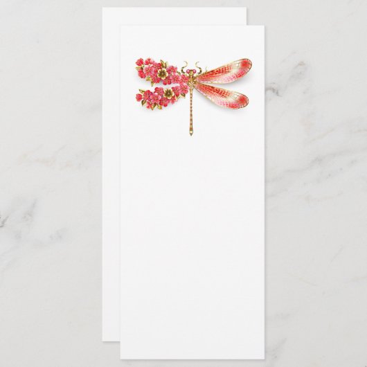 Save The Date libellule de fleurs avec sakura de bijoux (Devant / Derrière)