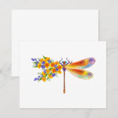 Save The Date libellule de fleurs jaunes (Devant / Derrière)