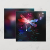 Save The Date libellule rouge brillante (Devant / Derrière)