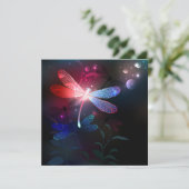 Save The Date libellule rouge brillante (Debout devant)