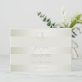 Save the date | Lichtmakend Bleek moss Stripe Mono (Staand voorkant)