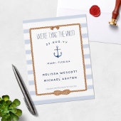 Save The Date Lien nautique Infinité du noeud + Aquarelle bleue