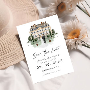 Save The Date Lieu de mariage à l'aquarelle Enregistrer la date