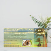 Save The Date Lights Palms Enregistrer La Date Embarquement Pass (Debout devant)