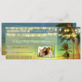 Save The Date Lights Palms Enregistrer La Date Embarquement Pass (Devant / Derrière)
