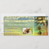 Save The Date Lights Palms Enregistrer La Date Embarquement Pass (Devant)