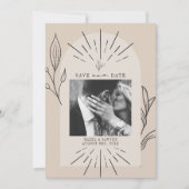 Save The Date Ligne Art Arc Script Desert Tan Photo Enregistrer  (Devant)