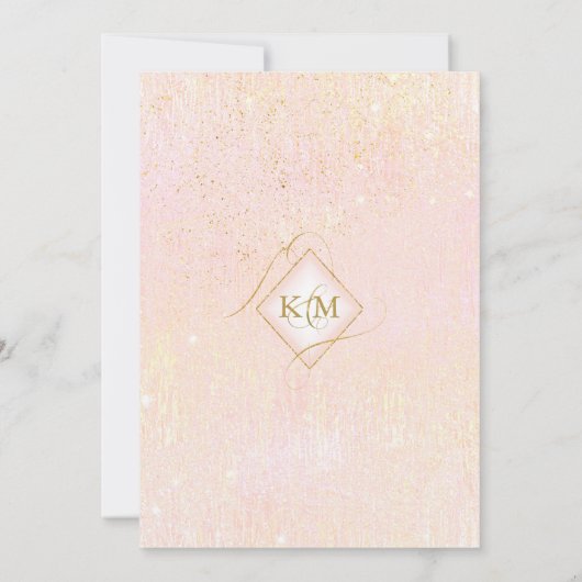 Save The Date Lignes fines Gold Abstrait Mariage Blush ID867 (Dos)