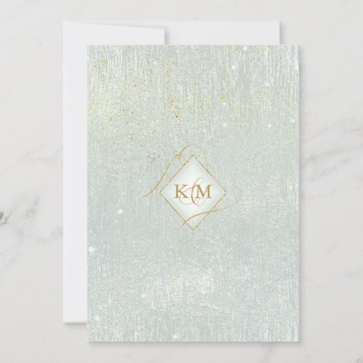 Save The Date Lignes fines Gold Abstrait Mariage Sage ID867 (Dos)