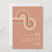 Save The Date Lignes raffinées Mariage géométrique Terra Cotta I (Devant)