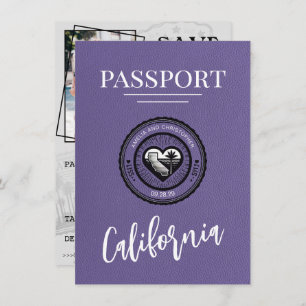 Save The Date Lilac California Passeport Enregistrer La Date