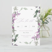 Save The Date Lilac Fleur sauvage Photo Mariage Enregistrer La D (Debout devant)