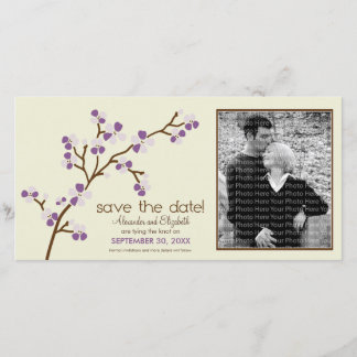 Save The Date Lilac/Ivory Cherry Blossom Enregistrer la date Pho