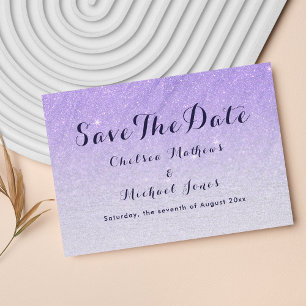 Save The Date Lilac lavande fausse parties scintillant ombre Enr