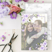 Save The Date Lilac Lavender Vellum Overlay Photo Enregistrer la