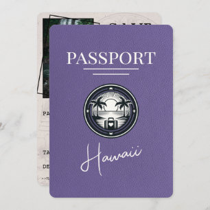 Save The Date Lilac Purple Hawaii Passeport Enregistrer La Date