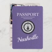 Save The Date Lilac Purple Nashville Passeport Enregistrer La Da (Devant / Derrière)