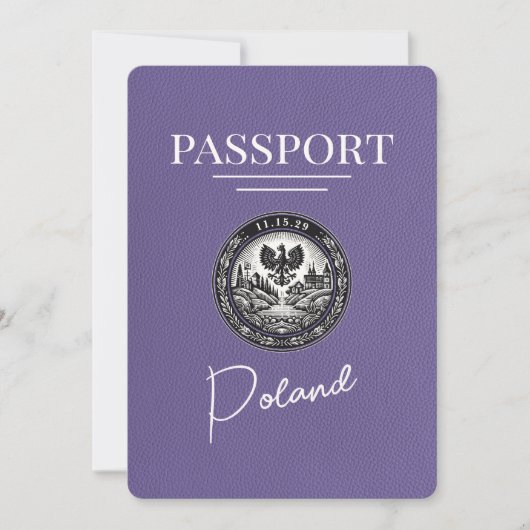 Save The Date Lilac Purple Pologne Passeport Enregistrer La Date (Devant)