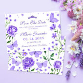 Save The Date Lilac Purple Quinceañera 15ème anniversaire