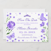 Save The Date Lilac Purple Quinceañera 15ème anniversaire (Devant)