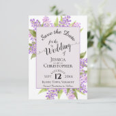 Save The Date Lilacs aquarelle et Mariage de lavande calligraphi (Debout devant)