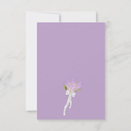 Save The Date Lilacs aquarelle et Mariage de lavande calligraphi (Dos)