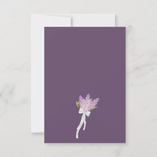 Save The Date Lilacs rustique aquarelle et Mariage gris photo (Dos)