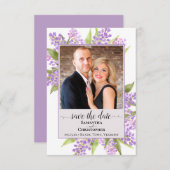 Save The Date Lilacs Rustiques Aquarelle et Mariage de Lavande P (Devant / Derrière)