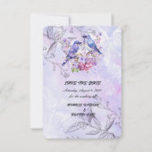 Save The Date Lilas et oiseaux bleus (Devant)