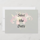 Save The Date Lilies Rose Foncé Avec Centres Jaunes (Dos)