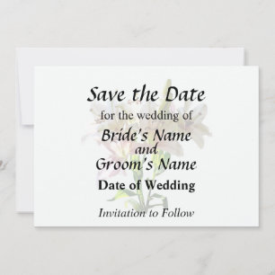 Save The Date Lilies Roses Pâles Rétroéclairées