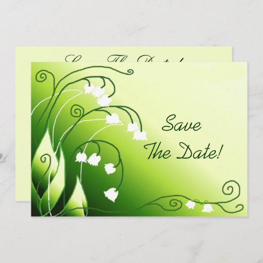 Save The Date Lily Of The Valley Enregistrer La Date (Devant / Derrière)