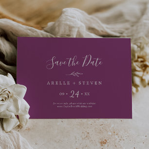 Save The Date Limite De La Feuille Berry Purple Horizontale Enre