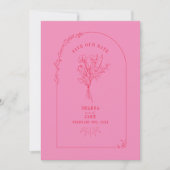 Save The Date Line Art Arch Bouquet rose et rouge Enregistrer la (Devant)