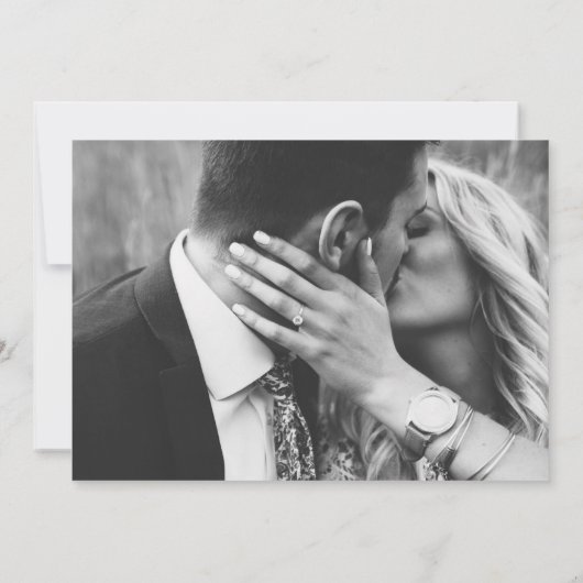 Save The Date Line Art Floral Mariage Emerald Enregistrer la dat (Dos)