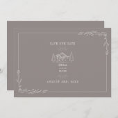 Save The Date Line Art Mounts Mariage Amethyst (Devant / Derrière)