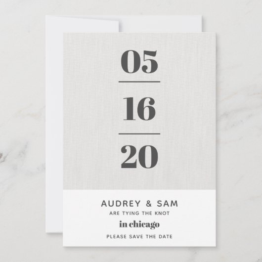 Save The Date Linen Modern Minimal Enregistrer la date (Devant)