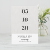 Save The Date Linen Modern Minimal Enregistrer la date (Debout devant)