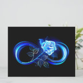 Save The Date L'infini lumineux avec une rose bleue (Debout devant)