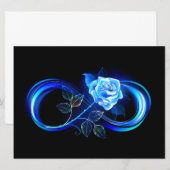 Save The Date L'infini lumineux avec une rose bleue (Devant / Derrière)