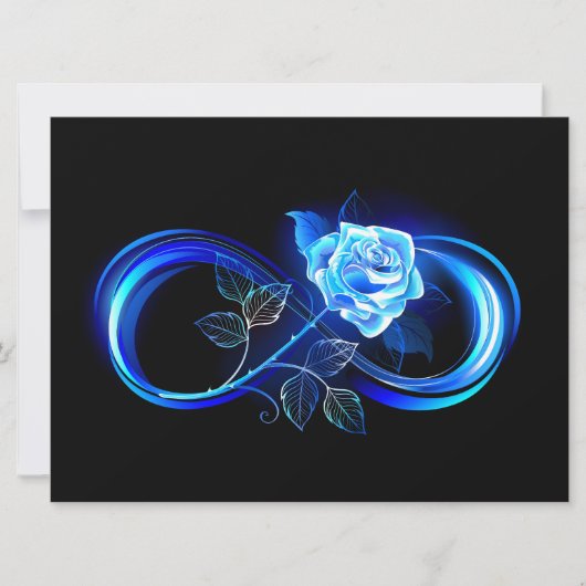 Save The Date L'infini lumineux avec une rose bleue (Devant)