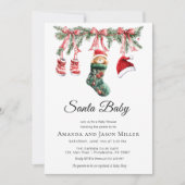 Save The Date Linge de Noël Bébé Santa Douche d'Hiver (Devant)
