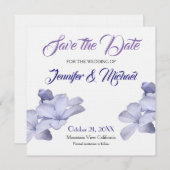 Save The Date Linge Enregistrer la date Fleurs de mariage Élégan (Devant / Derrière)